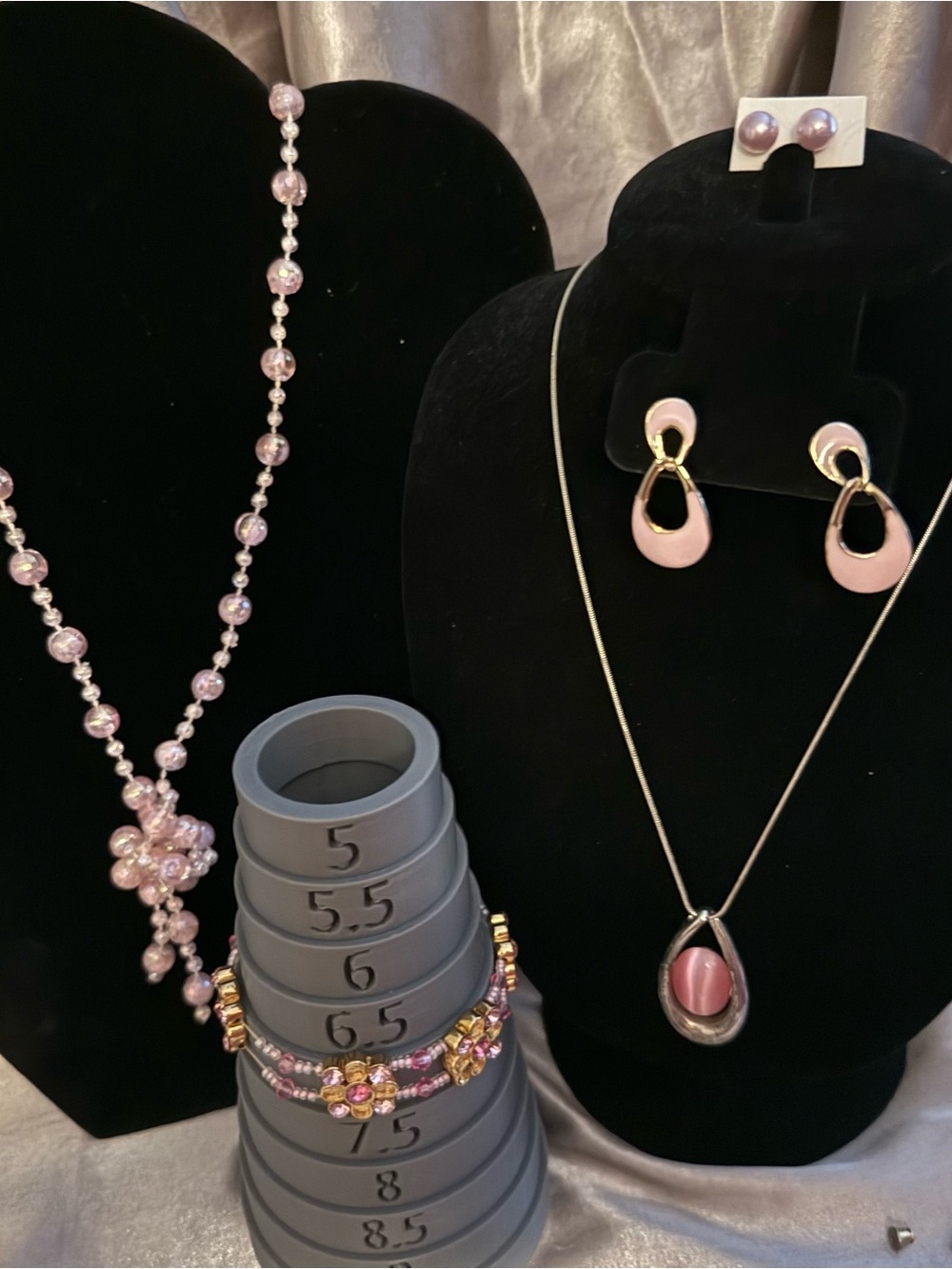 Vintage Pink lot of costume jewelry